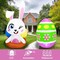 2 Pcs 4FT Easter Inflatable Bunny & Egg Outdoor Decorations, Easter Inflatables Blow up Yard Bunny Egg Decoration with LED Lights for Easter Egg Hunting Holiday Party Spring Décor